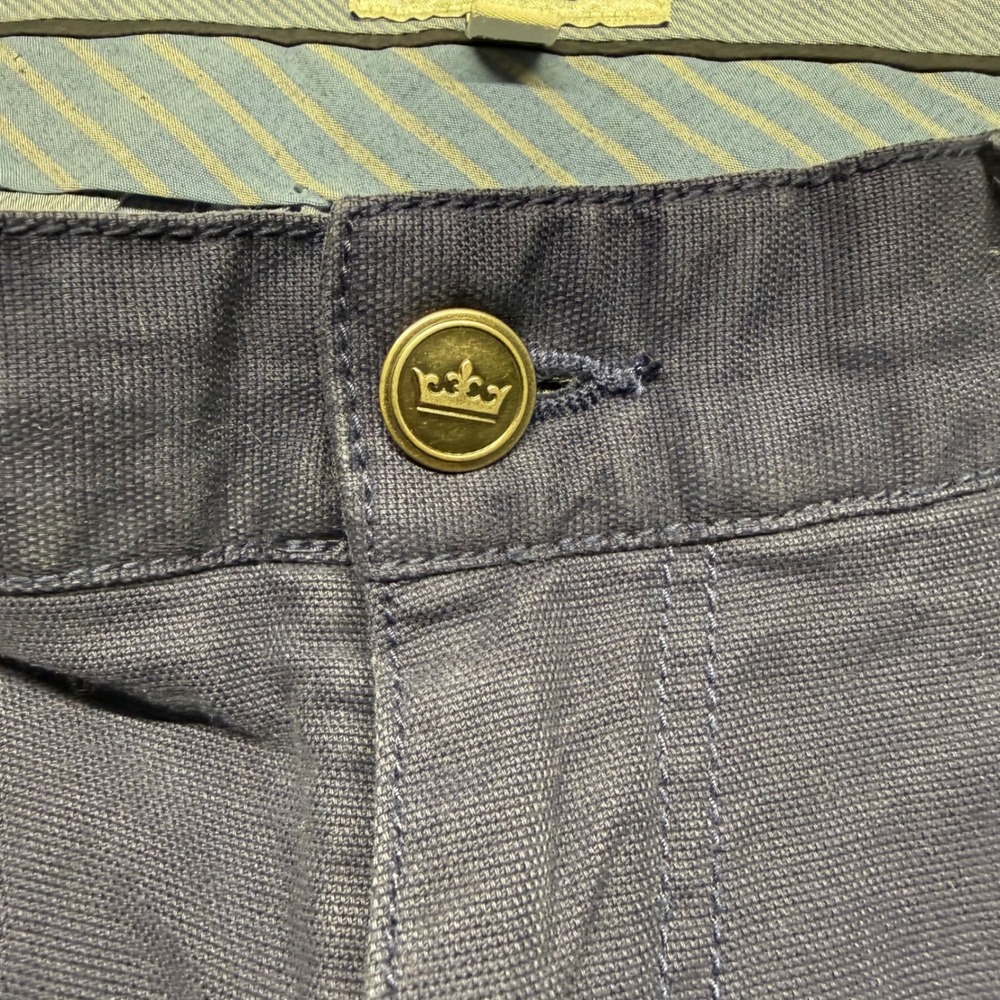 Peter Millar Crown Cotton Canvas 5 Pocket Pants Navy 36x32 Stretch Golf Classic - Picture 6 of 10